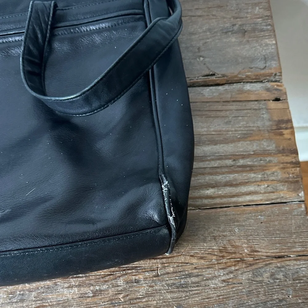 Tignanello Classic Black Leather Shoulder Bag